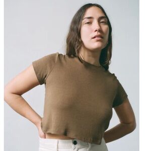 Ozma Lou tee (Regan crop) , xs , coffee color